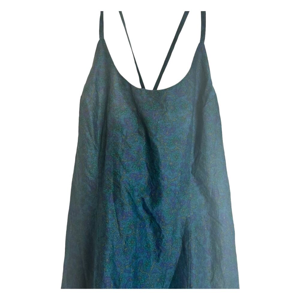 Jones New York Vintage Blue Floral X Strap CBK Pier Beach Dress Large 14 - Picture 3 of 4